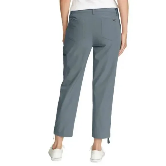 EDDIE BAUER Ripstop Capri Pants Size 14 Ladies’ Women’s Gray NWT Pockets Stretch - Picture 4 of 16